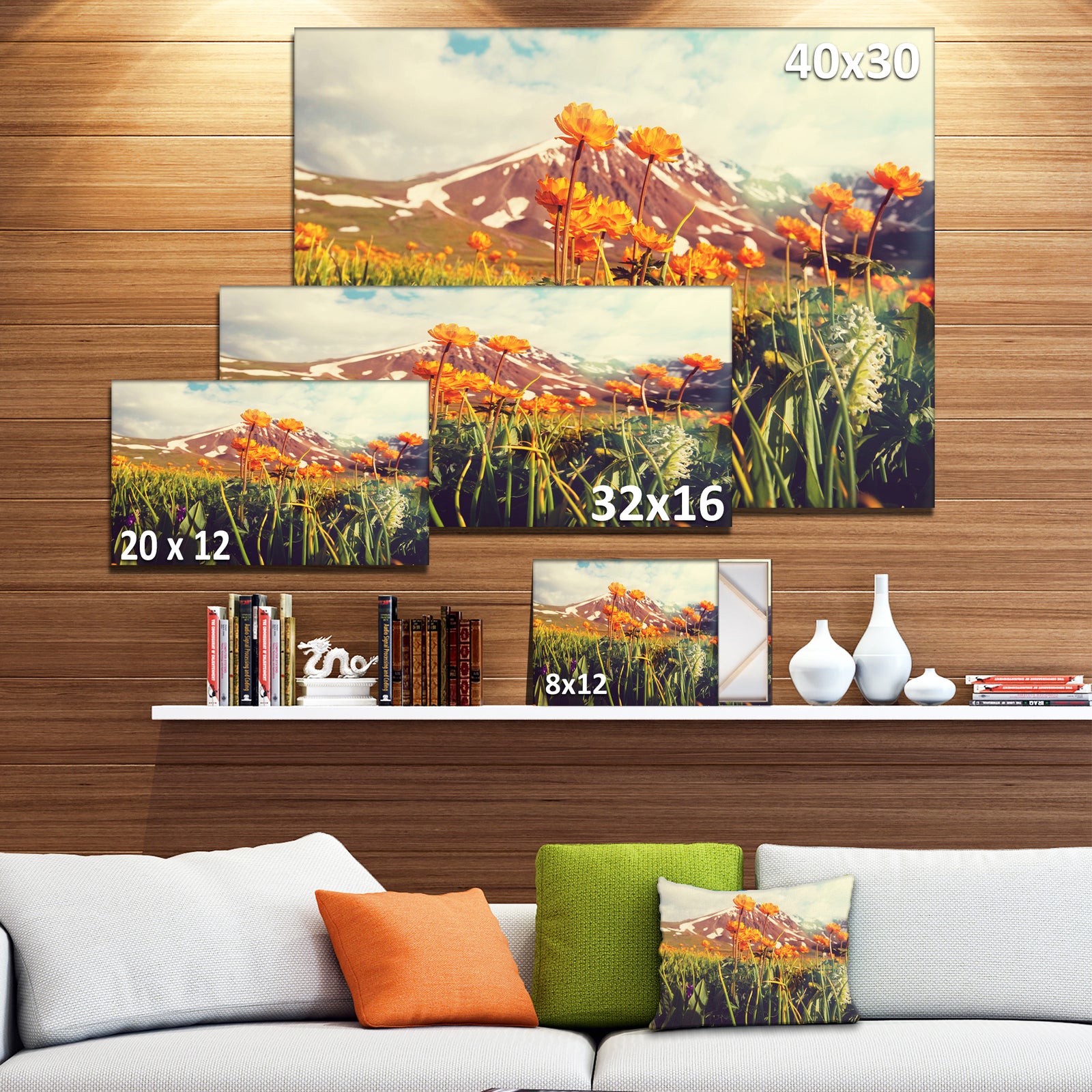 Fantastic Yellow Flowers in Meadow - Large Flower Canvas Wall Art