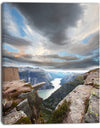 Norway Rocky Terrains under Clouds - Beach Canvas Wall Art