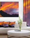 Climber on Sunset Background - Extra Large Landscape Canvas Art