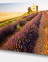 Chapel with Lavender and Grain Field - Large Flower Canvas Wall Art