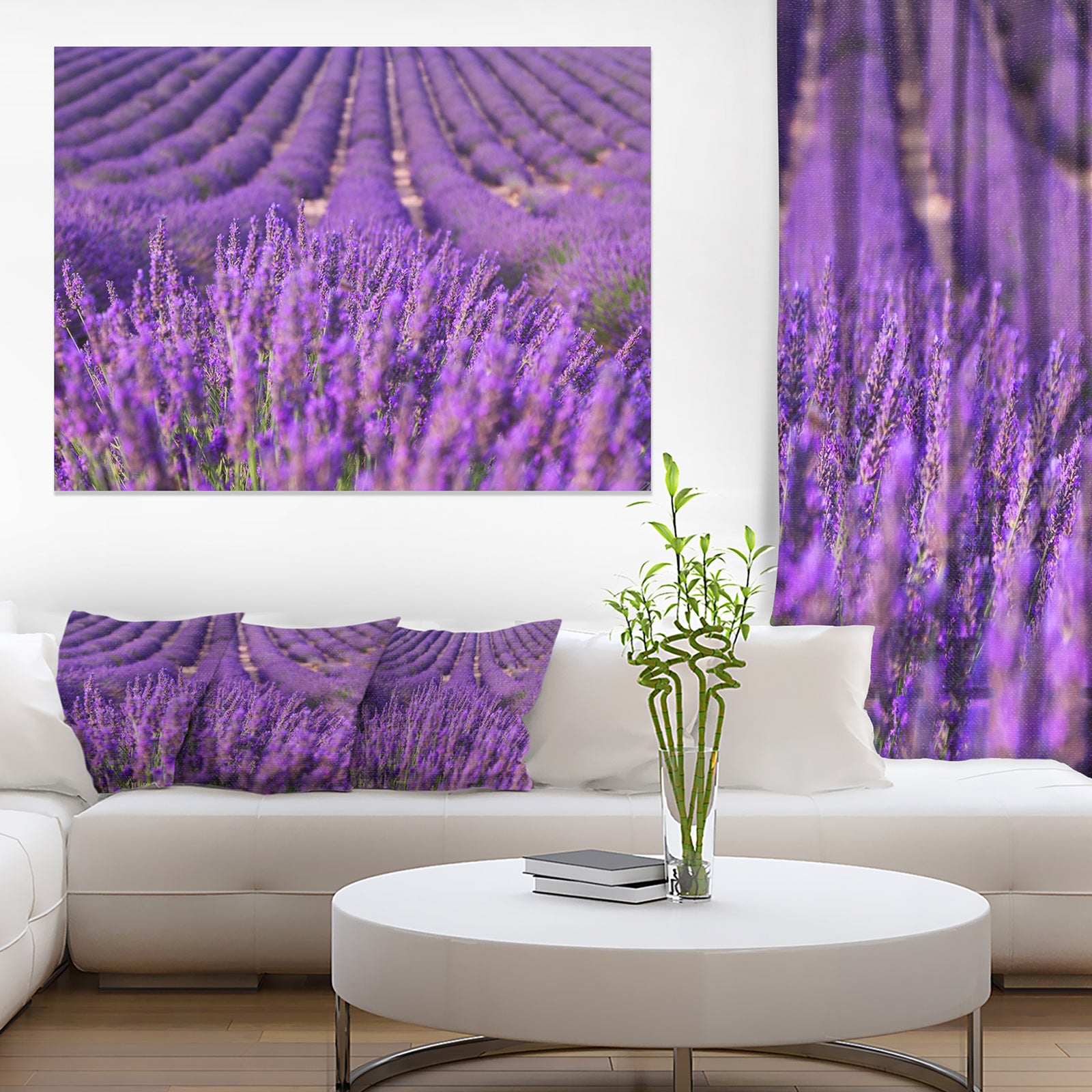 Beautiful Fragrant Lavender Fields - Large Floral Canvas Art Print