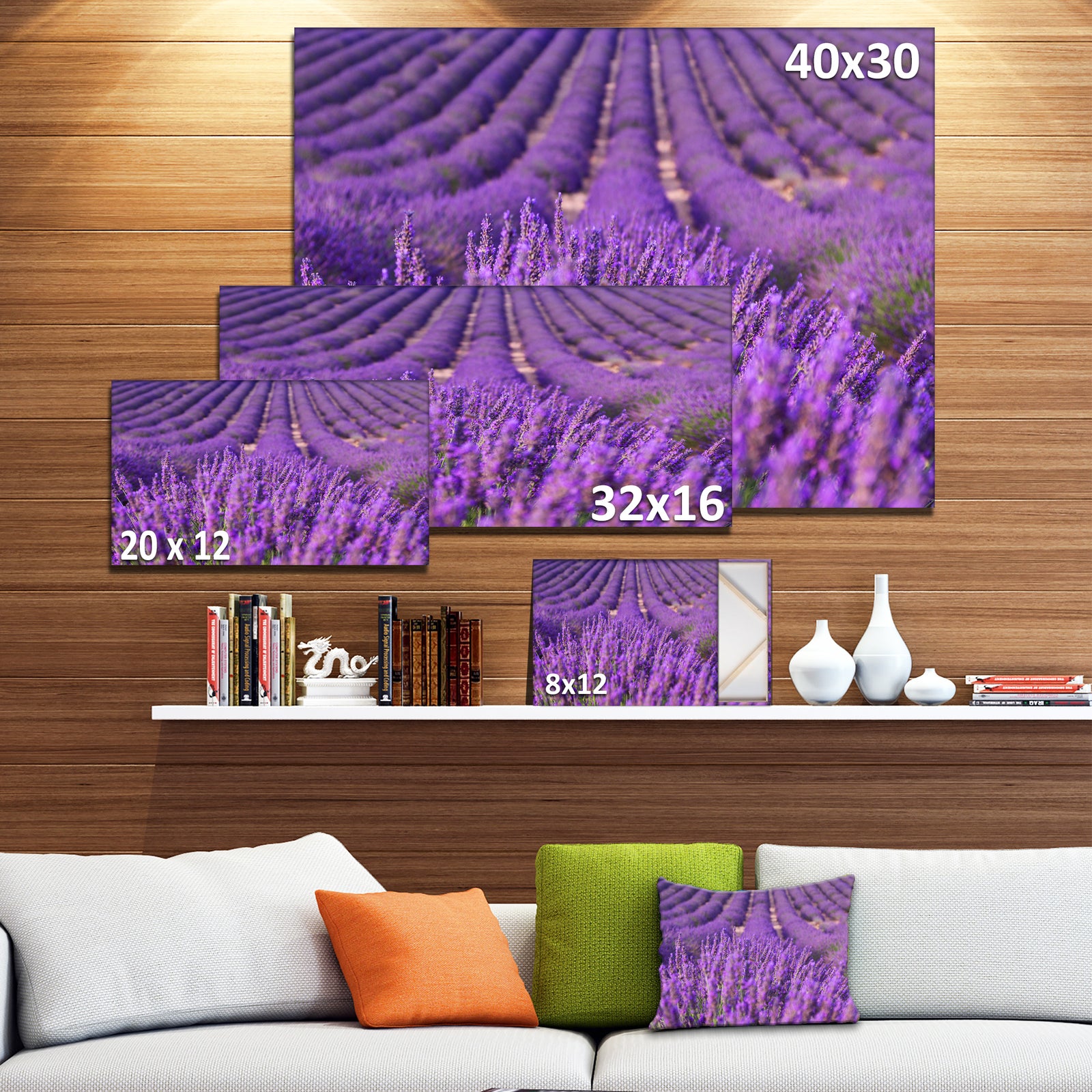 Beautiful Fragrant Lavender Fields - Large Floral Canvas Art Print
