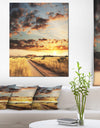 Cloudy African Prairie with Pathway - Extra Large Landscape Canvas Art