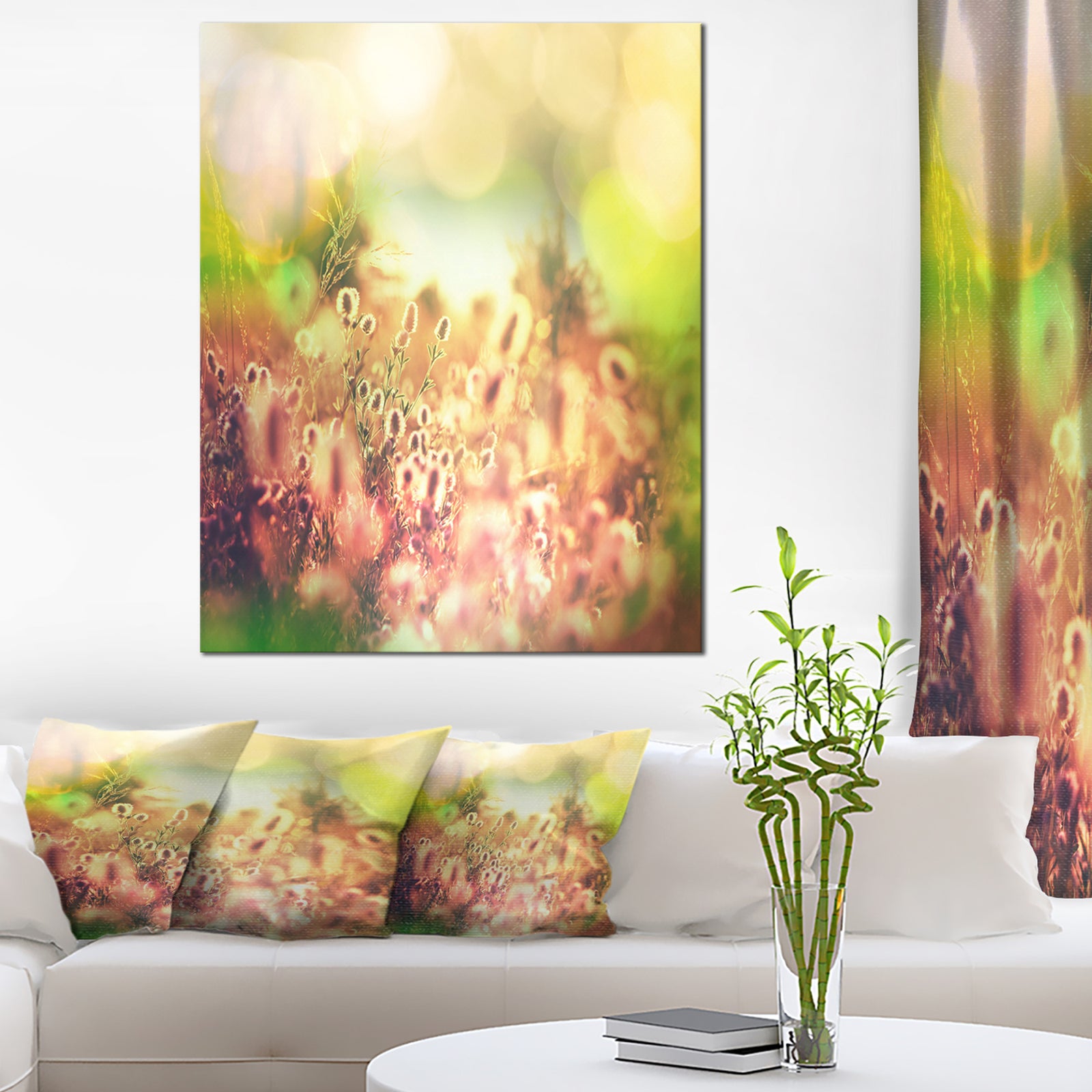 Cute Summer Flowers on Meadow - Floral Artwork on Canvas