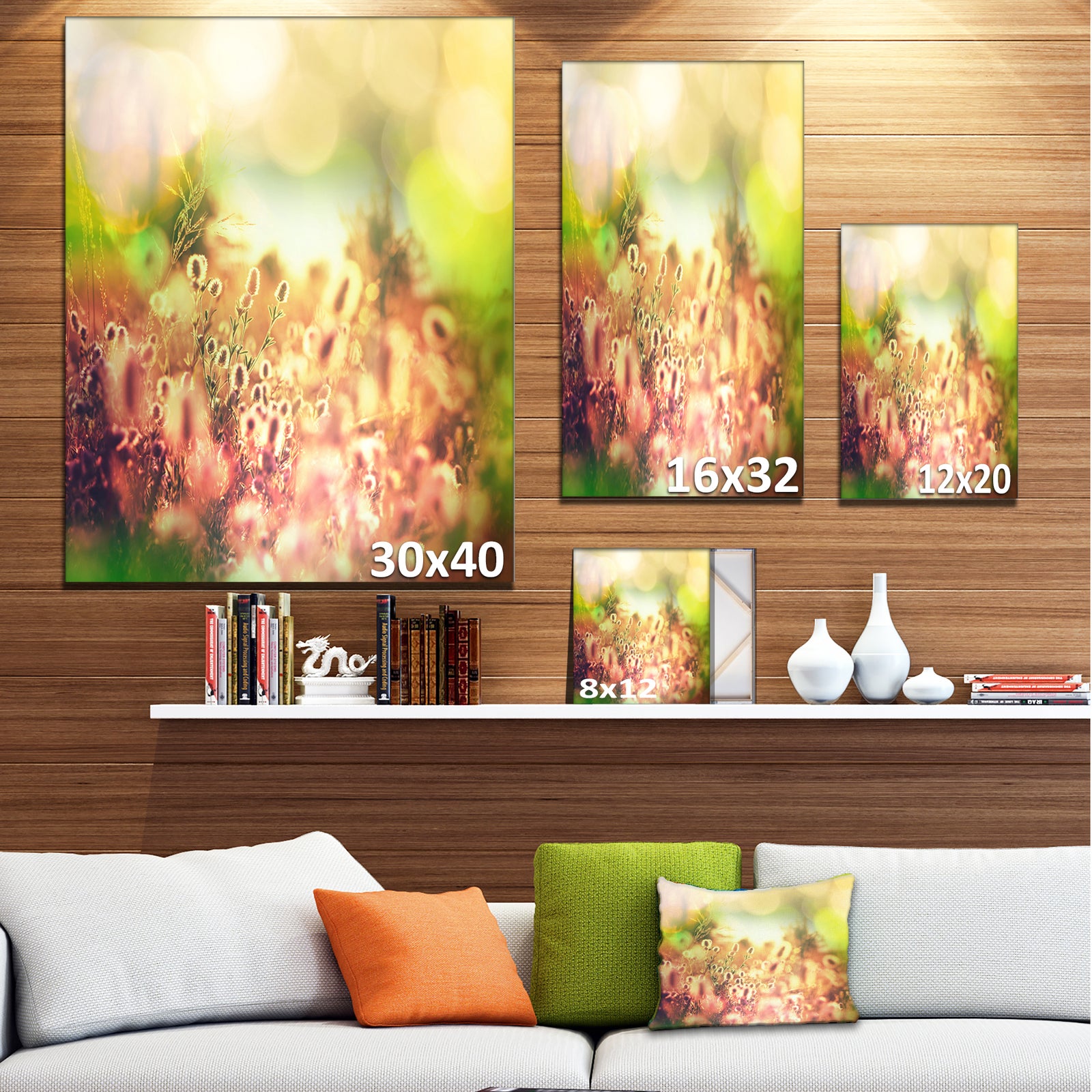 Cute Summer Flowers on Meadow - Floral Artwork on Canvas