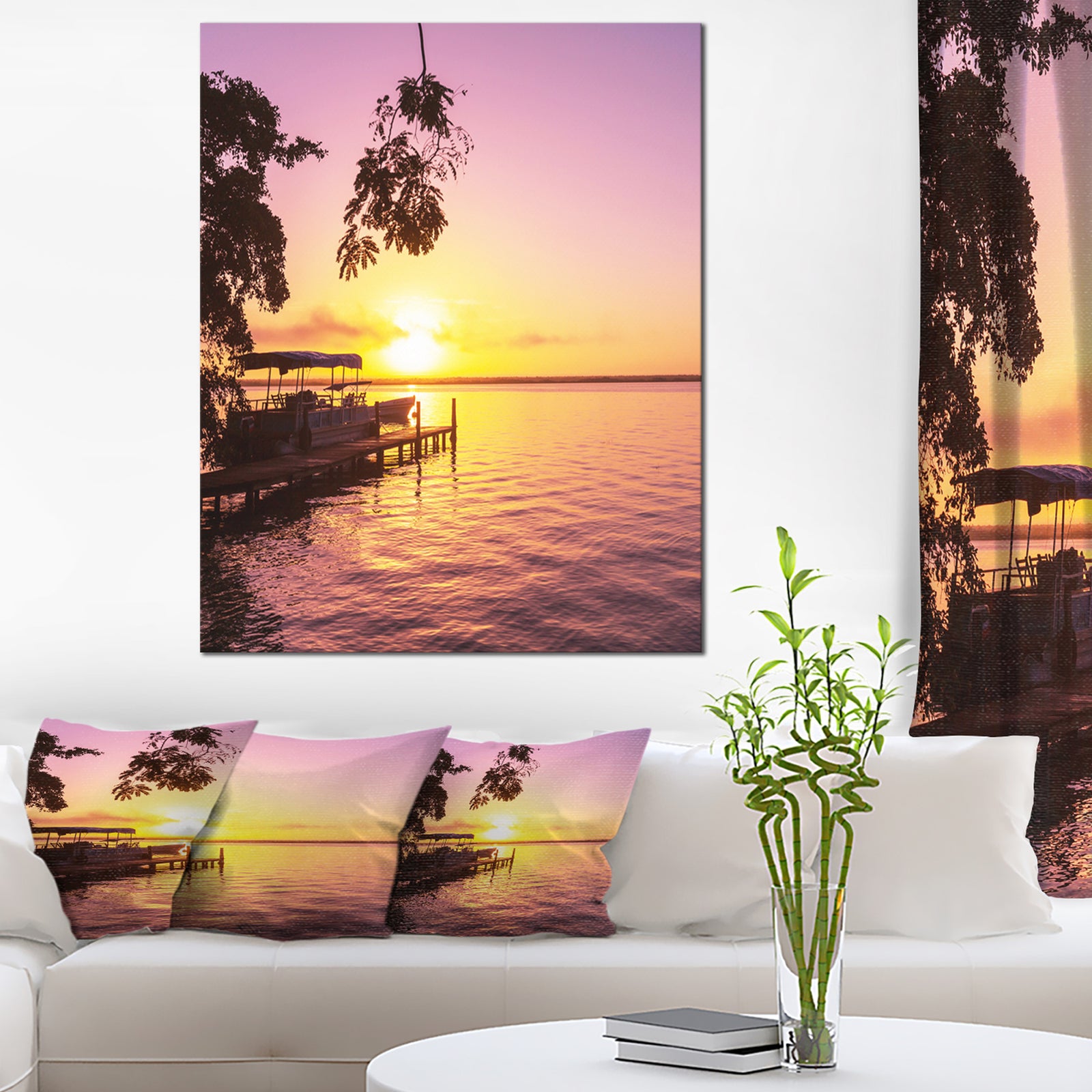 Tropical Beach with Fantastic Sunset - Extra Large Landscape Canvas Art