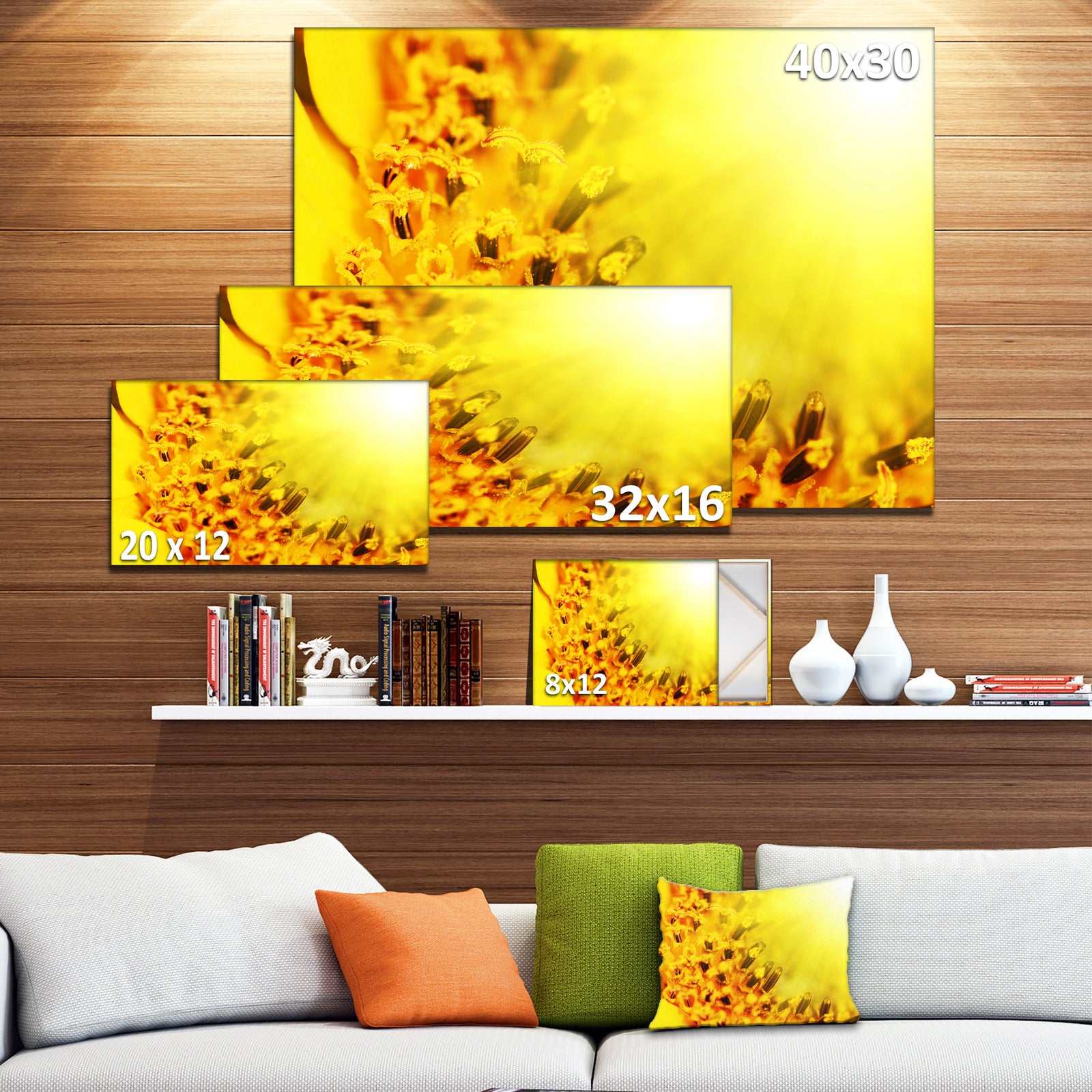 Bright Yellow Sunflower Close-Up - Floral Artwork on Canvas