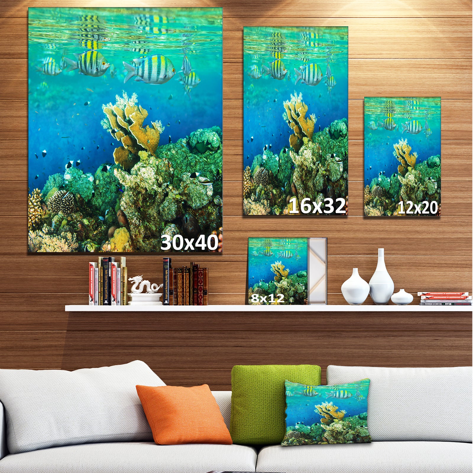 Fantastic Red Sea Coral Fish - Seashore Wall Art Print