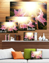 Large Pink Flowers with Sunlight - Large Flower Wall Artwork