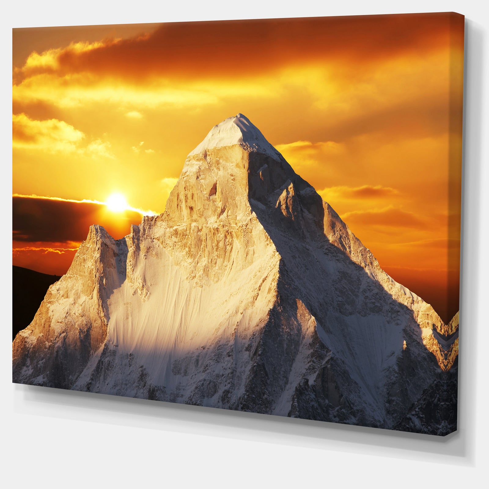 Shivling Garhwal Himalaya At Sunset - Landscape Art Print Canvas