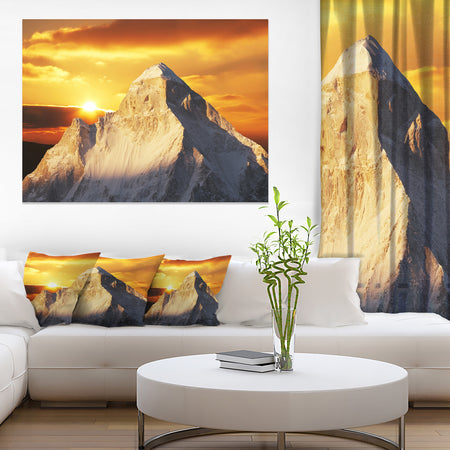 Shivling Garhwal Himalaya At Sunset - Landscape Art Print Canvas