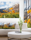 Mountain Meadow with Yellow Flowers - Large Flower Wall Artwork