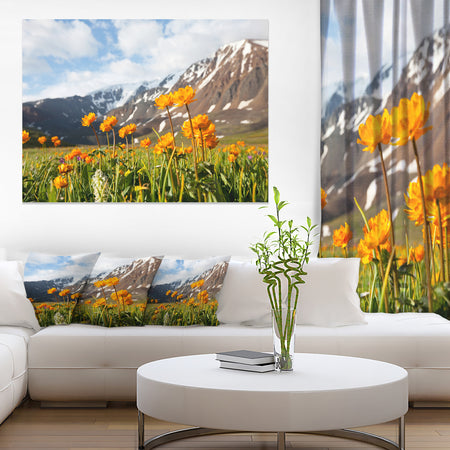 Mountain Meadow with Yellow Flowers - Large Flower Wall Artwork