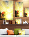 Flower Against Bright Yellow Sunset - Modern Flower Canvas Art Print