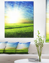 Bright Green Field At Sunrise - Oversized Landscape Canvas Art