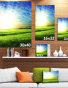 Bright Green Field At Sunrise - Oversized Landscape Canvas Art