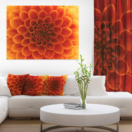 Large Dark Yellow Flower and Petals - Modern Floral Canvas Wall Art