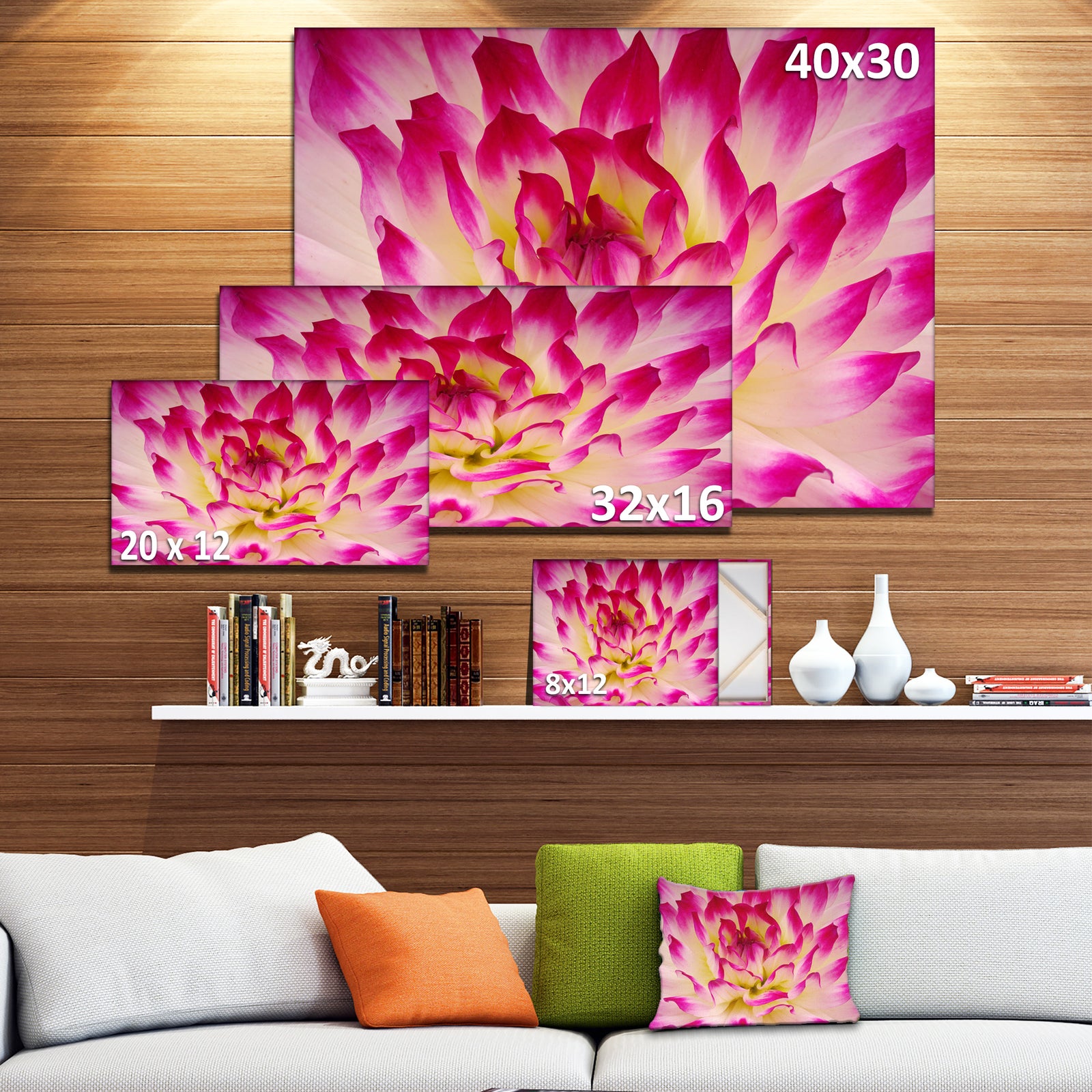 Smooth Purple White Flower Petals - Modern Floral Canvas Wall Art