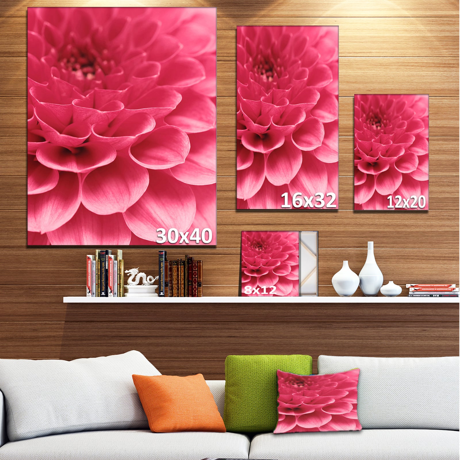 Soft Rose Abstract Flower Petals - Modern Floral Canvas Wall Art