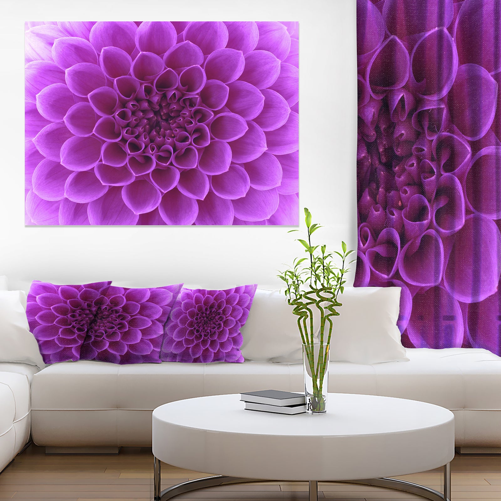 Light Purple Abstract Flower Petals - Modern Floral Canvas Wall Art