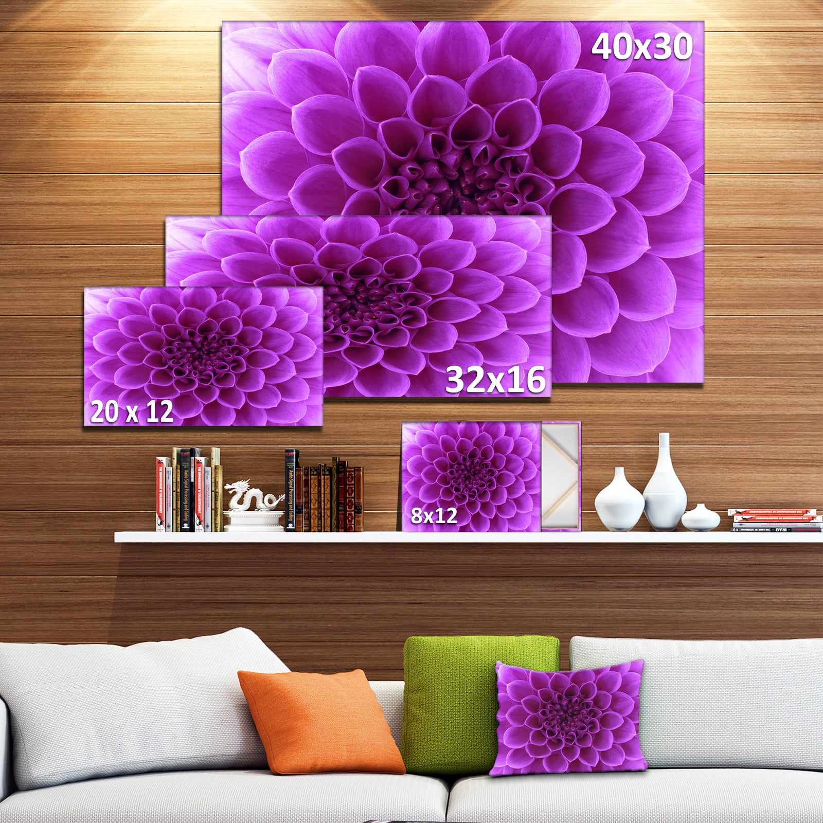 Light Purple Abstract Flower Petals - Modern Floral Canvas Wall Art