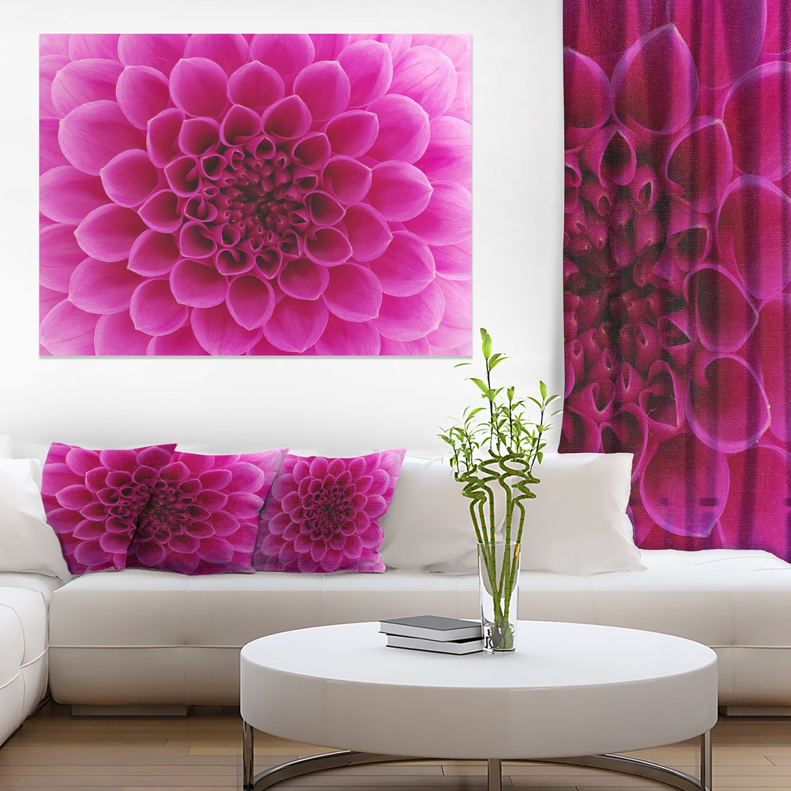 Dark Pink Abstract Flower Petals - Modern Floral Canvas Wall Art