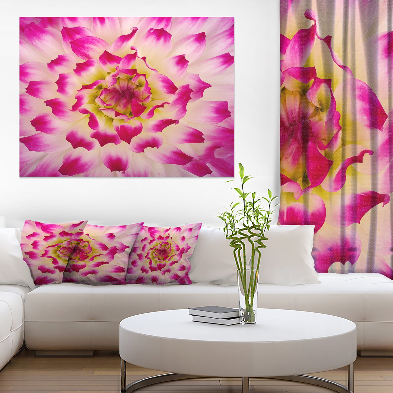 Smooth White Rose Flower Petals - Modern Floral Canvas Wall Art