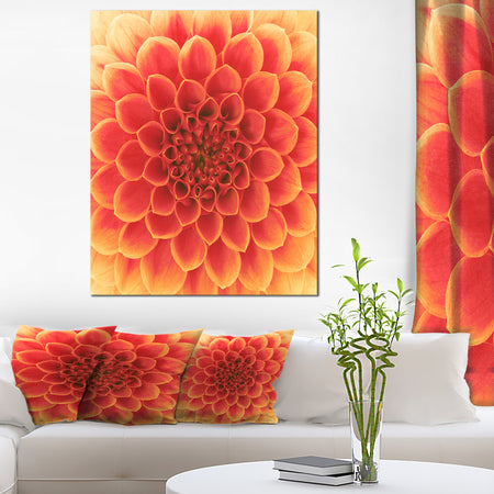 Abstract Orange Flower Design - Extra Large Floral Canvas Art
