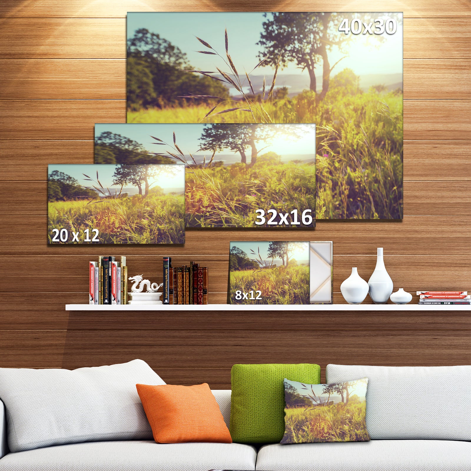 Green Summer Meadow - Landscape Art Print Canvas