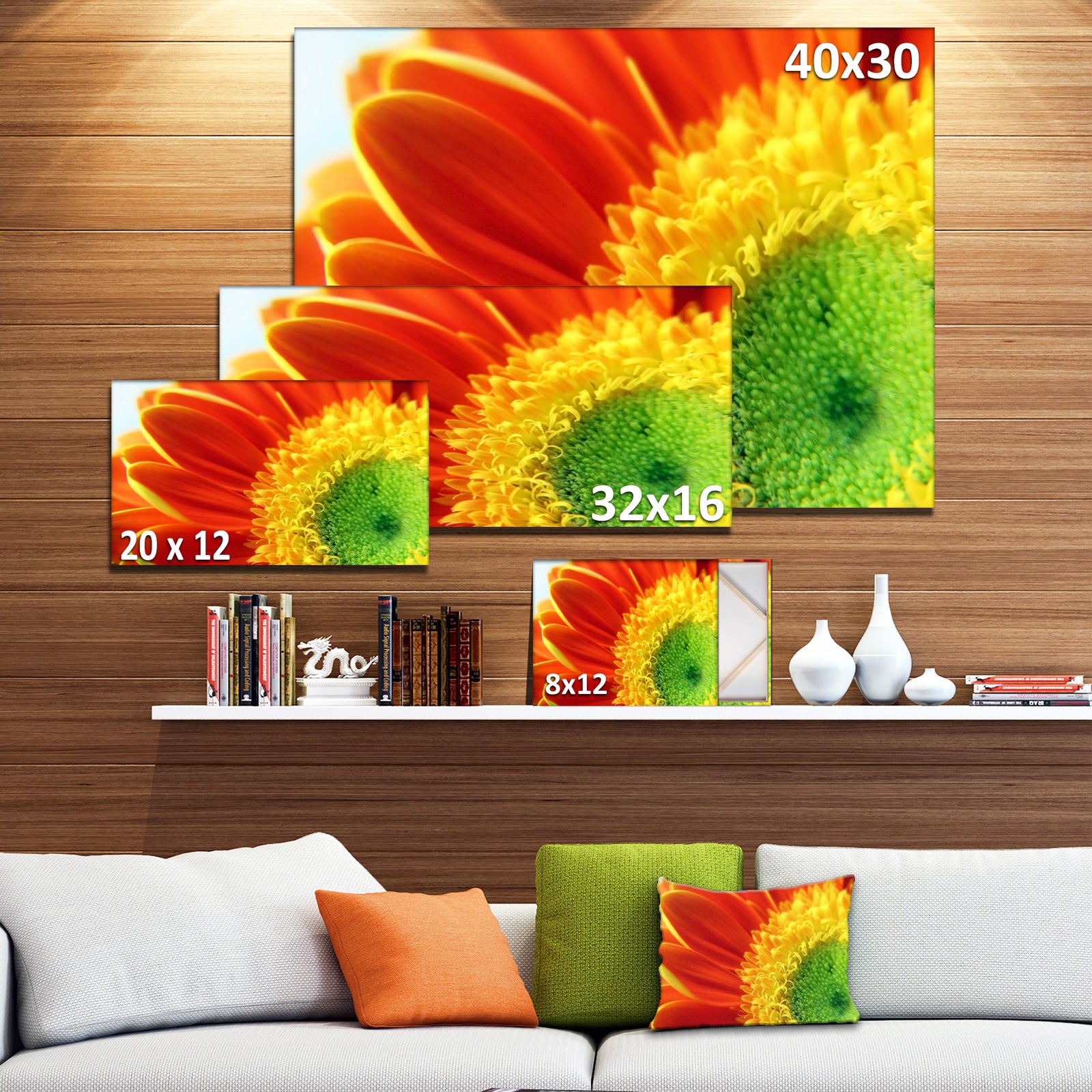 Gerber Daisy Flower Petals - Extra Large Floral Canvas Art
