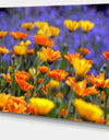 Yellow Orange Flower Garden - Extra Large Floral Canvas Art