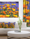 Yellow Orange Flower Garden - Extra Large Floral Canvas Art
