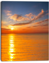 Beautiful Sunset Reflecting in Sea - Large Seashore Canvas Print