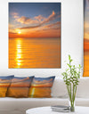 Beautiful Sunset Reflecting in Sea - Large Seashore Canvas Print