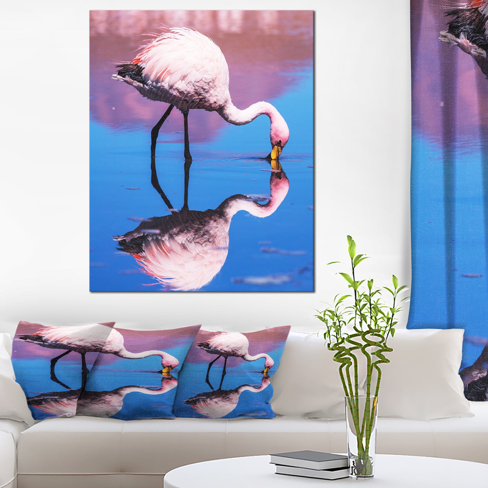 Beautiful Food Seeking Flamingo - Extra Large African Art Print