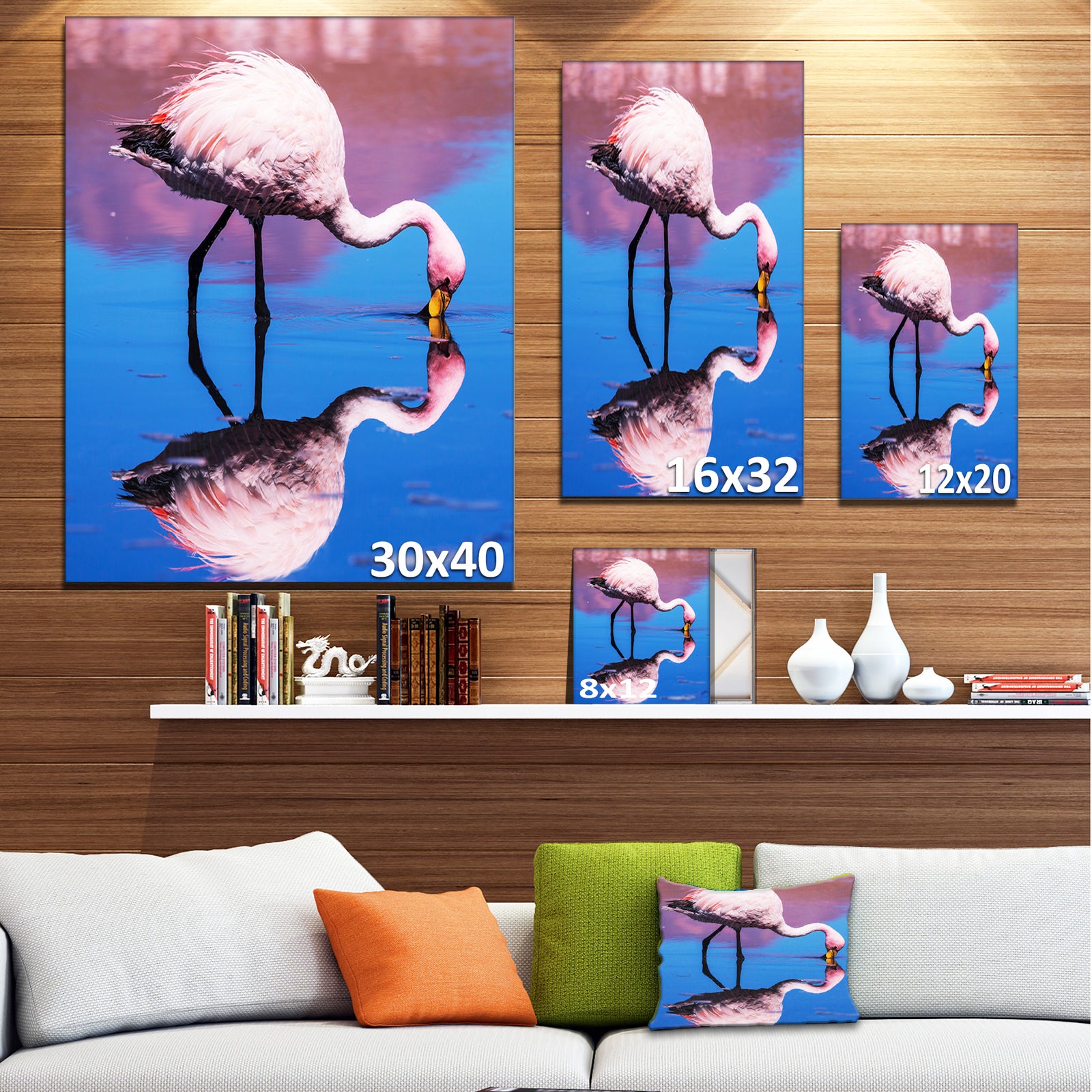 Beautiful Food Seeking Flamingo - Extra Large African Art Print