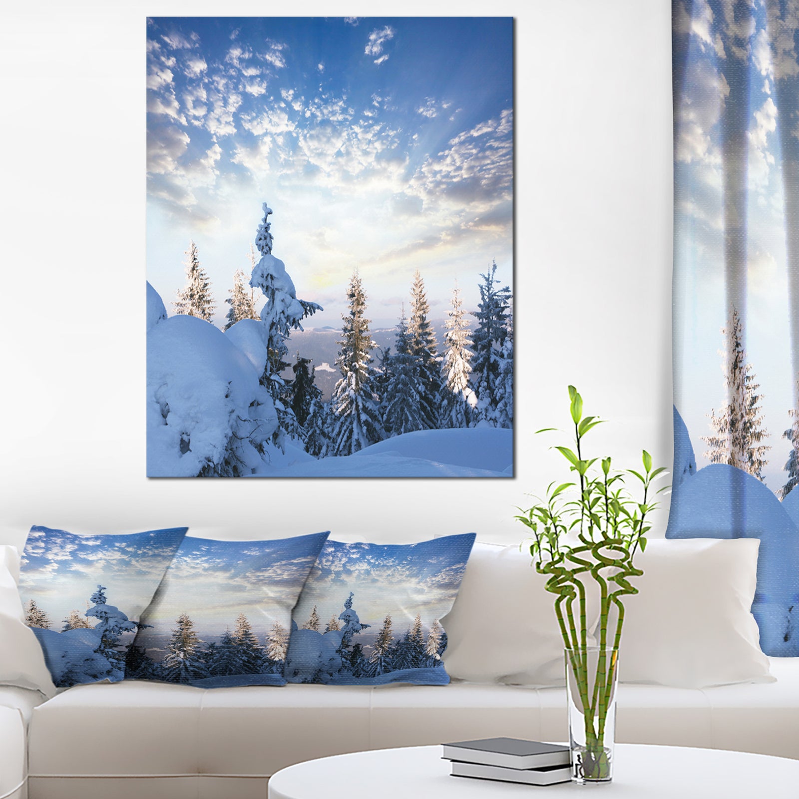 Foggy White Winter Forest - Landscape Print Wall Art
