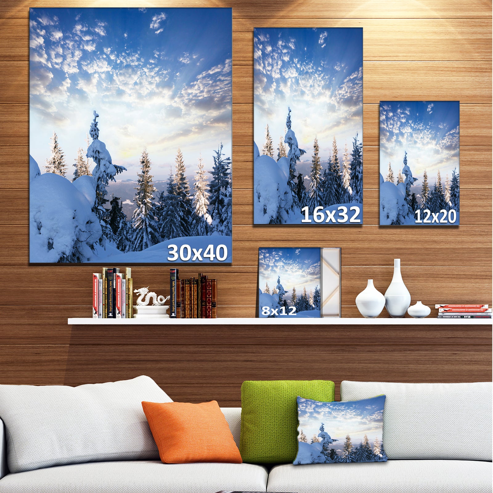 Foggy White Winter Forest - Landscape Print Wall Art