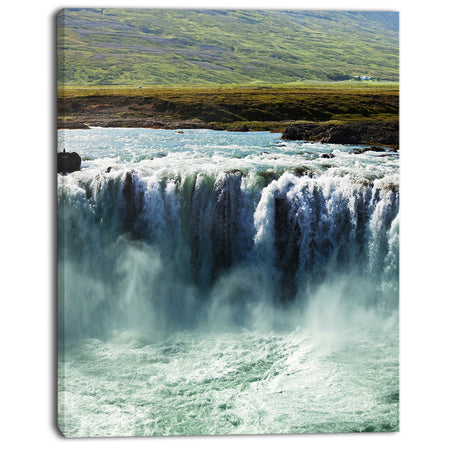Amazing Waterfalls in Iceland - Oversized Landscape Canvas Art