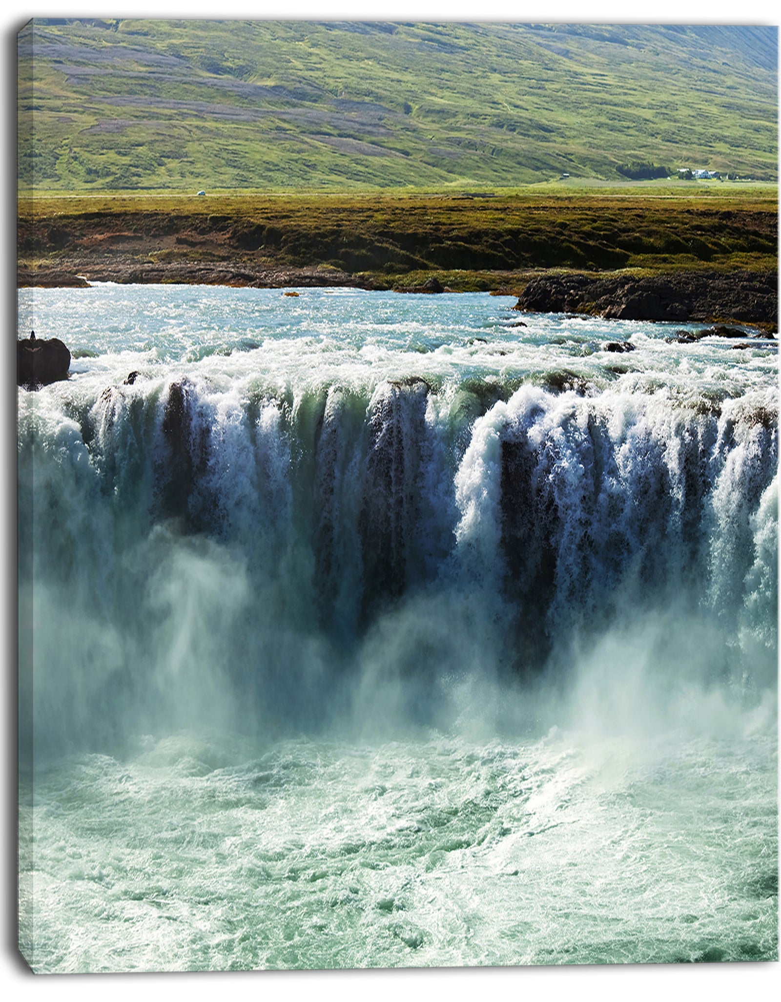 Amazing Waterfalls in Iceland - Oversized Landscape Canvas Art
