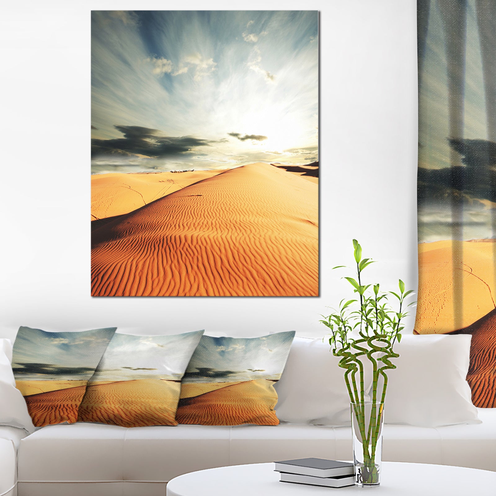 Sahara Desert and Cloudy Sky - Oversized Landscape Canvas Art