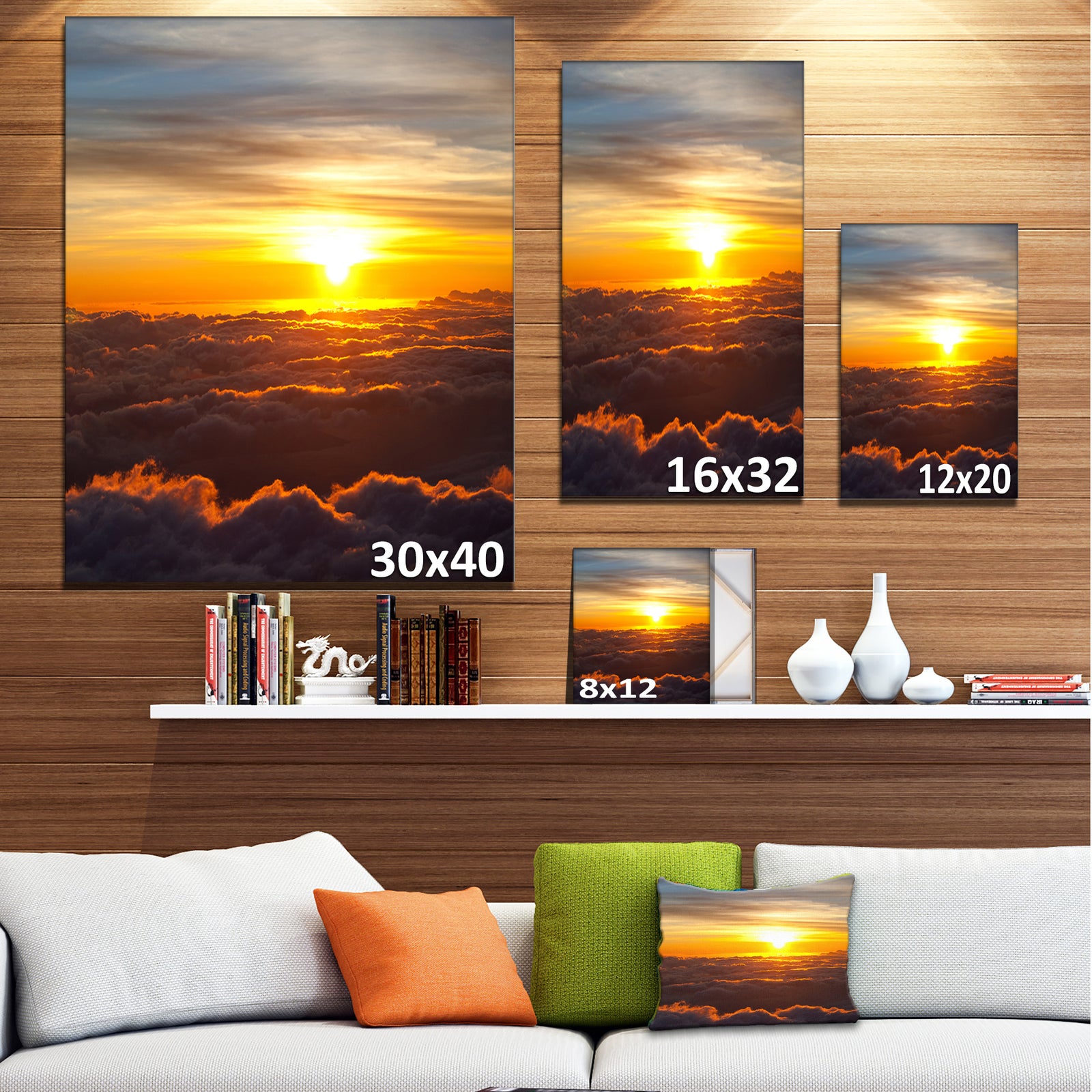 Fantastic Sunset Sky and Clouds - Oversized Landscape Canvas Art