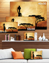 African Woman and Lonely Tree - African Landscape Canvas Art Print