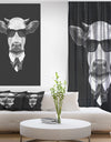 Funny Cow in Suit with Glasses - Animal Canvas Art Print