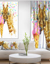 Giraffe Eating Ice Cream Watercolor - Contemporary Animal Art Canvas