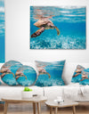 Large Hawksbill Sea Turtle - Abstract Canvas Art Print