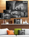 Elephants Showing Affection - Abstract Canvas Art Print