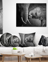 Elephants Showing Affection - Abstract Canvas Art Print