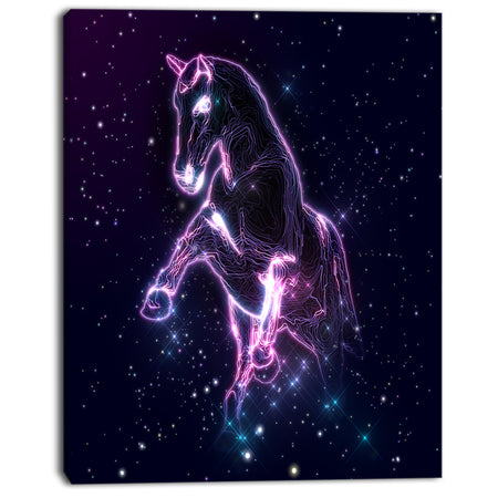 Purple Abstract Horse - Large Animal Art on Canvas
