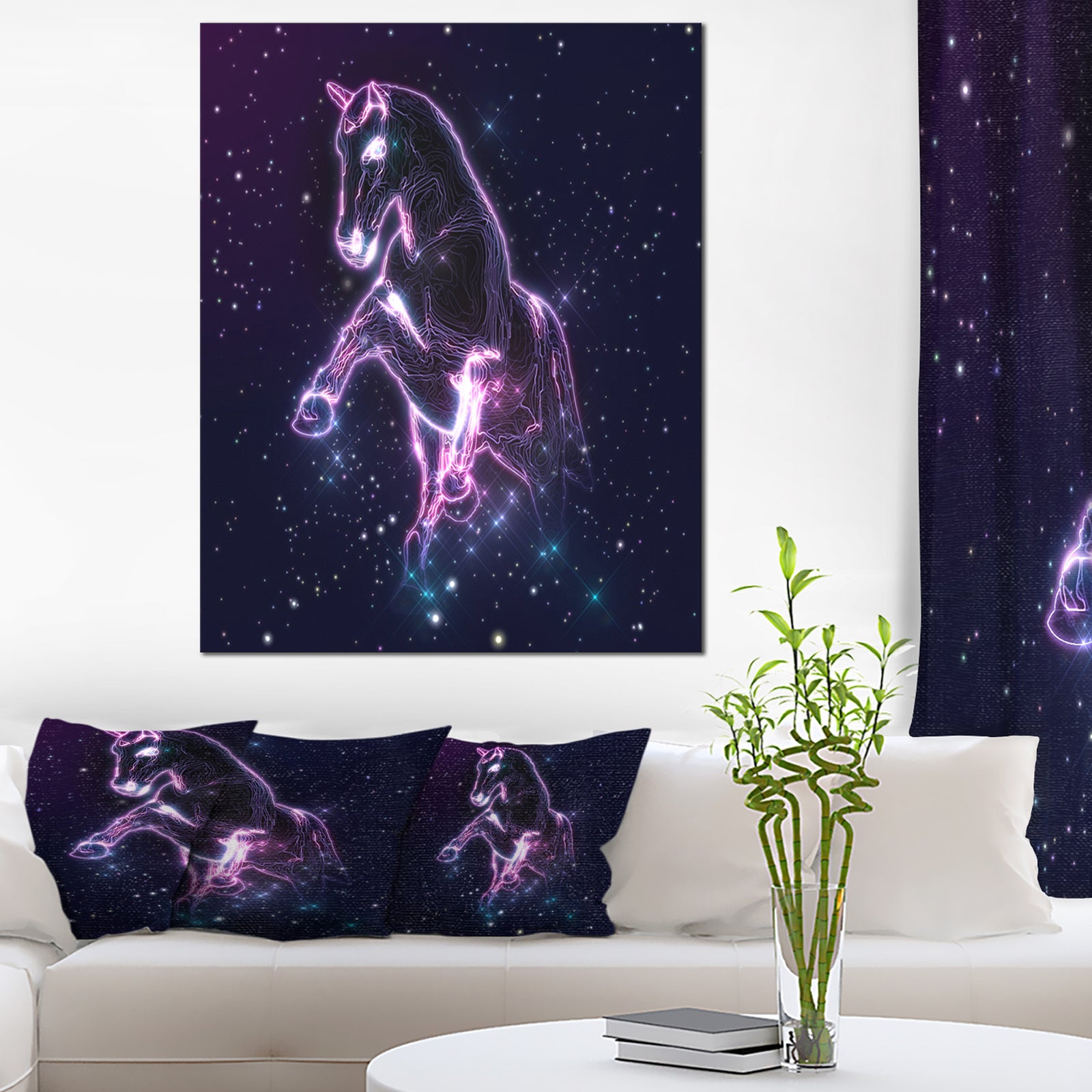 Purple Abstract Horse - Large Animal Art on Canvas